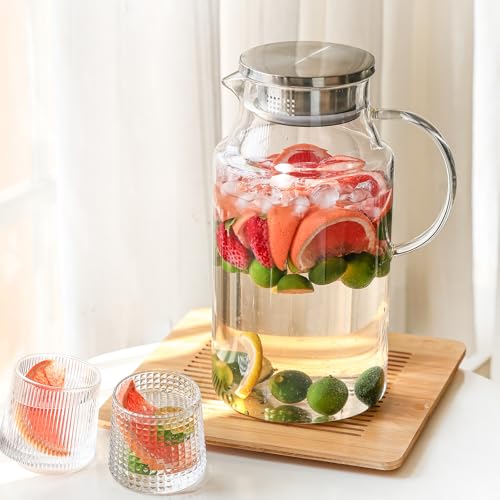 128oz Glass Pitcher with Lid
