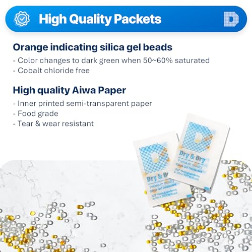 2 Gram [1000 Packets] Orange Indicating Silica Gel Packets Desiccants Silica Packets