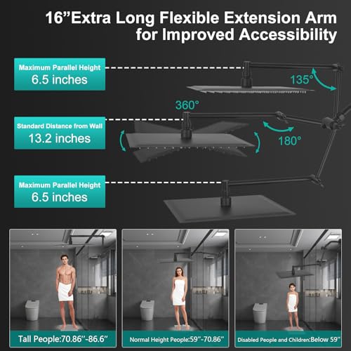 All Metal 12 Inch Rain Shower Head with Handheld Spray Combo