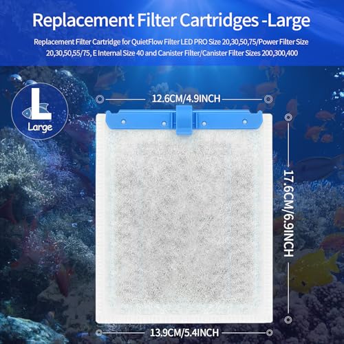 10 Pack Large Replacement Filter Cartridges Compatible for QuietFlow Power Filter Size 20 (10 Count)