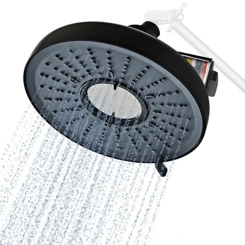 Filtered Rain Shower Head Hard Water Softener 18 Stage Black