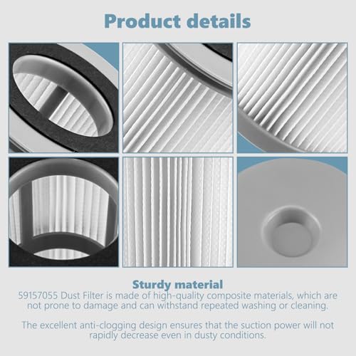 Dust Filter Replaces for Hoover 59157055 Fits for Hoover Elite Rewind & Elite Rewind Deluxe U5507