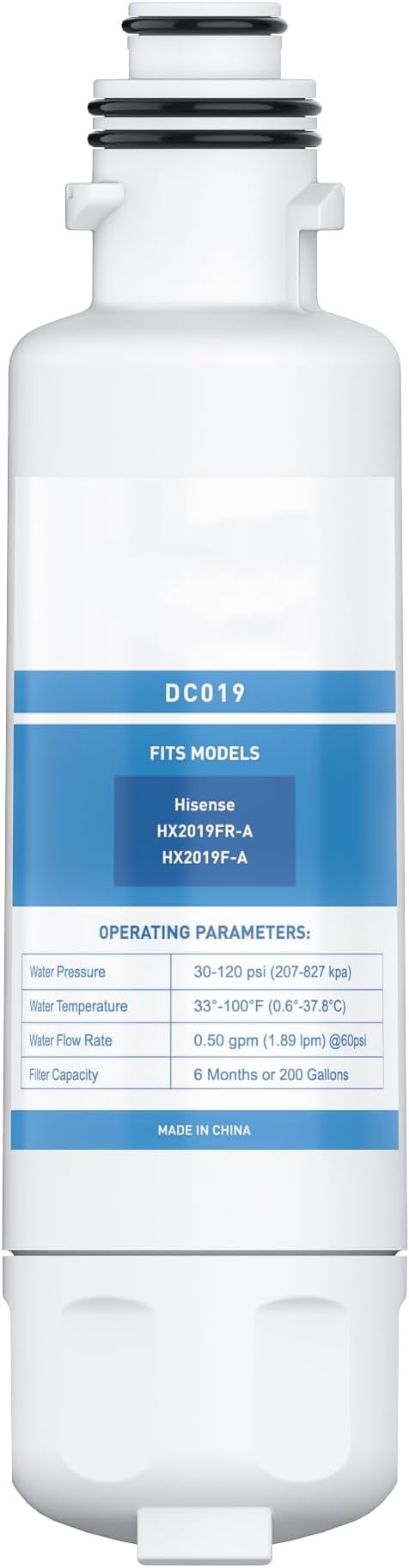 HX2019FR-A, HX2019F-A Water Replacement, Compatible With Hisense HRM260N6TSE, HRFD560SW, HRCD585BW, HRCD650BW, HRFD634BW, HRCD586TBWB and Mora MRM260N6TSE, 1 PC