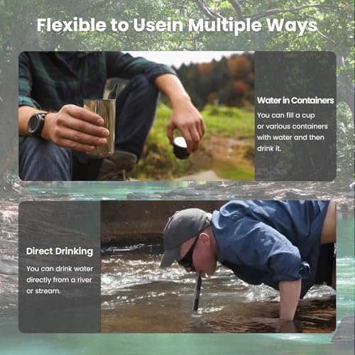 Portable Water Filter Straw Survival (4 Count)
