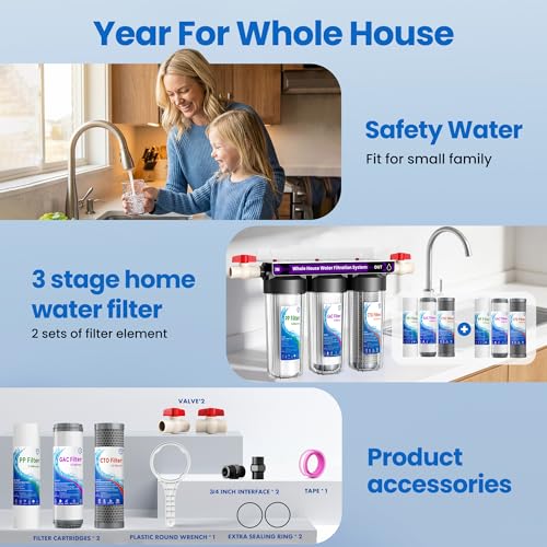 Whole House Water Filter System with 9 Filters (3 Count)