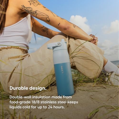 Swig Top Insulated Stainless Steel Water Bottle with Straw and Handle