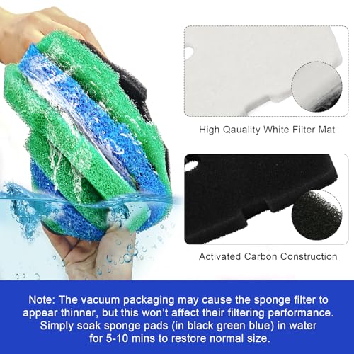 16 PCS Replacement Canister Filter Pads Compatible with SUNSUN HW (16 Count)