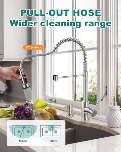 Brushed Nickel Kitchen Sink Faucet