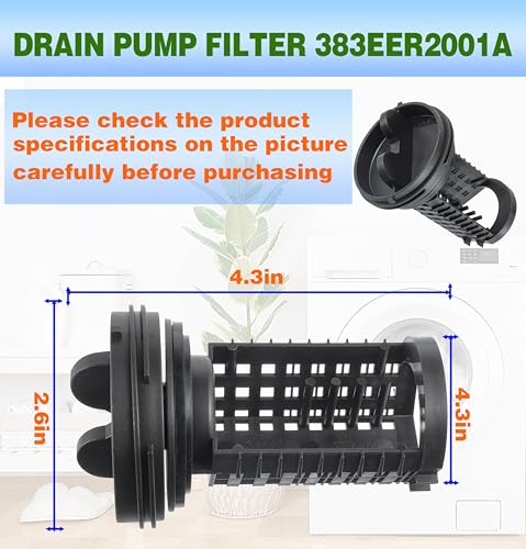 383EER2001A Washing Machine Drain Pump Filter Assembly