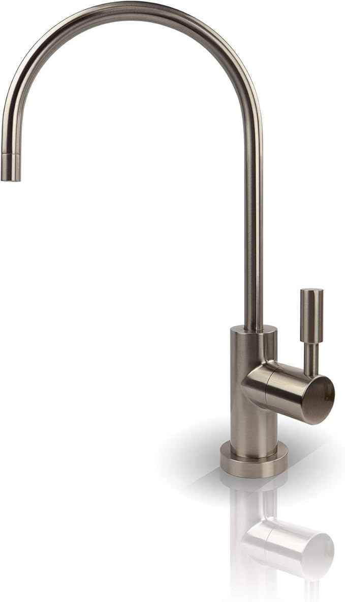 APEC Water Systems Faucet-CD-NP Kitchen Drinking Water Designer Faucet for Reverse Osmosis and Water Filtration Systems, Non-Air Gap Lead-Free, Brushed Nickel