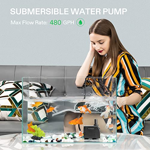 480GPH Submersible Fountain Water Pump for Pond