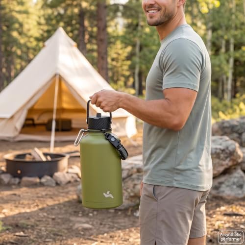 50 oz Insulated Stainless Steel Water Bottle Jug with Handle