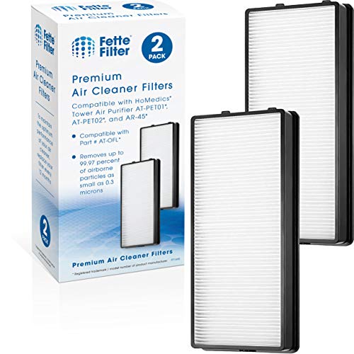 2 Pack AT OFL True Hepa Replacement Filter Compatible with HoMedics TotalClean True HEPA Tower Air Purifier Model AT (2 Count)