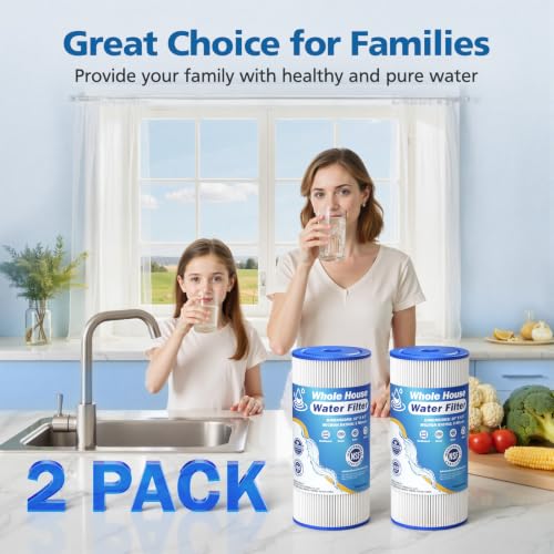 5 Micron 10" x 4.5" Whole House Water Filter Compatible with GE FXHSC (2 Count)