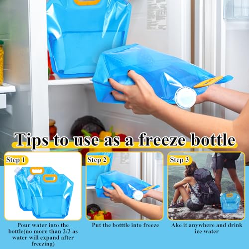 8 Pack 1.3 Gallon Collapsible Water Bags
