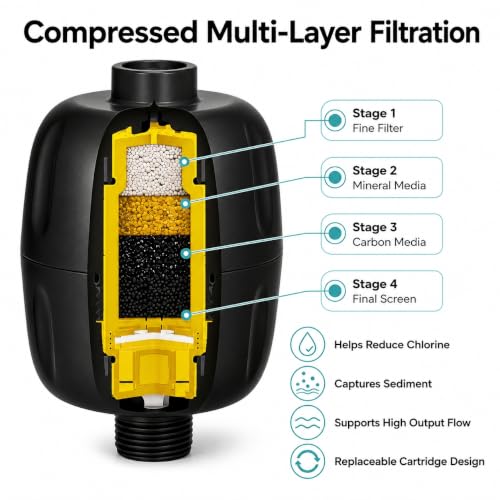 Vitamin C Shower Filter for Hard Water