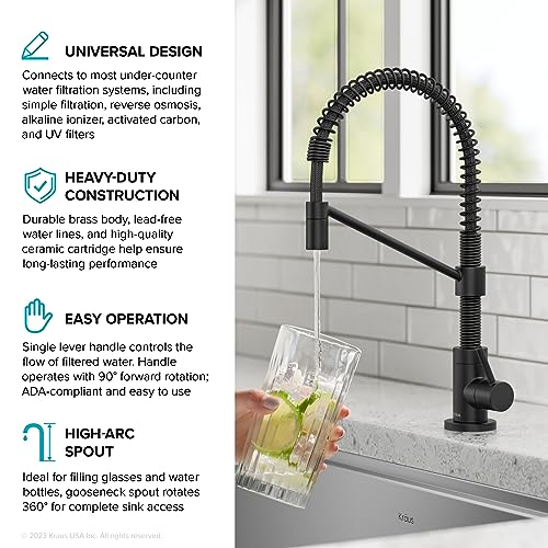 Bolden Single Handle Drinking Water Filter Faucet for Reverse Osmosis or Water Filtration System in Matte Black