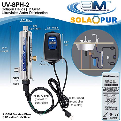 Solapur Ultraviolet Water Purifier UV Sterilizer Filter for Point of Use Drinking Water Purification