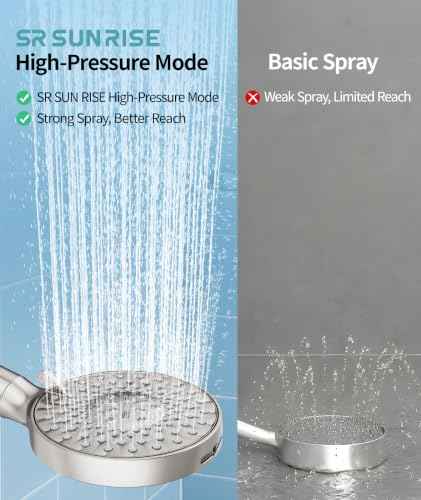 Filtered Shower Head with Handheld High Pressure 9 Spray Mode Showerhead Detachable Shower Head Water Softener Filters Beads for Hard Water Remove Chlorine 1 Filter 1.8GPM Brushed Nickel