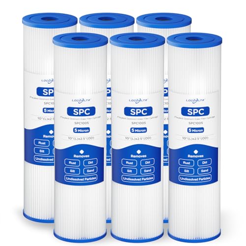 5 Micron 10" x 2.5" Pleated Sediment Well Water Filter Cartridge (6 Count)