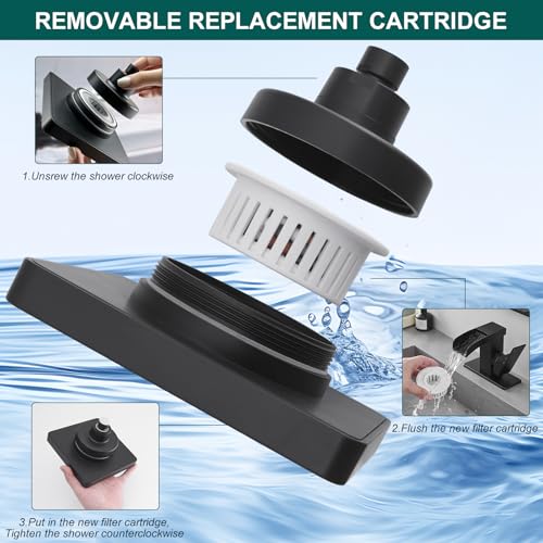 Filtered 6 Inch Square Shower Head High Pressure Bathroom Rain Showerhead Filter for Hard Water to Remove Chlorine and Harmful Substances