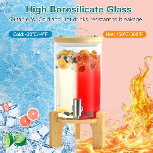 1 Gallon Glass Drink Dispenser For Parties (2 Count)
