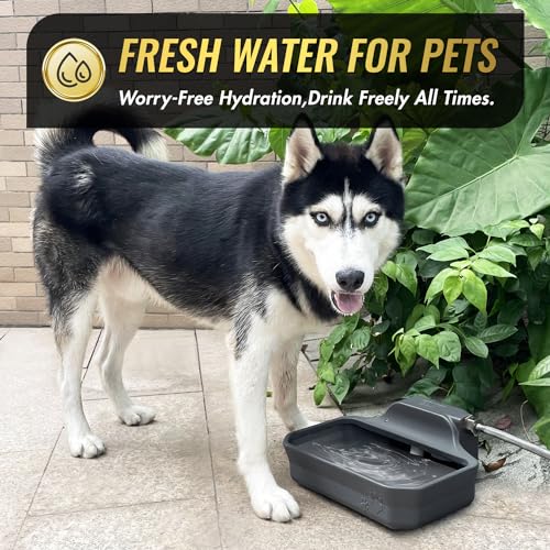 135OZ Automatic Water Dispenser for Large Dogs Patented Outdoor Dog Water Bowl Dispenser Automatic Dog Feeder Fit 3
