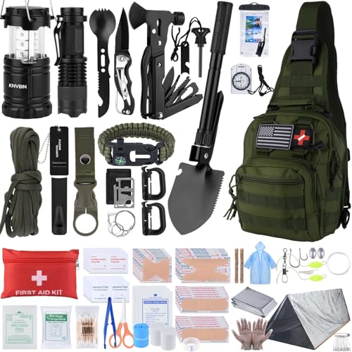 Survival Kit 250pcs Survival Tools Tactical Gear and Trauma Bag (250 Count)