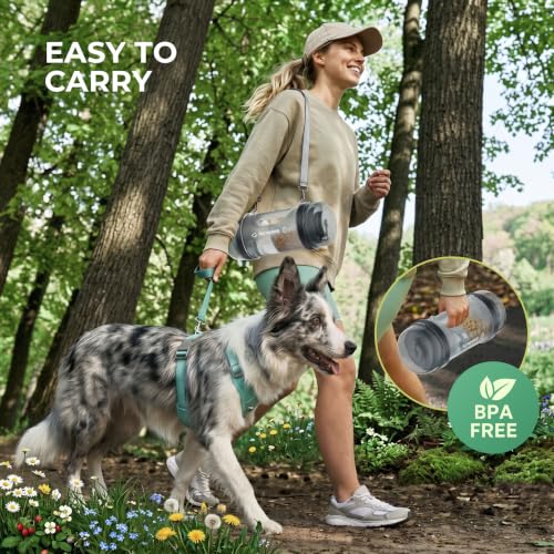 33.5oz Portable Dog Water Bottle for Travel Hydration&Food Feeder