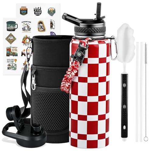 40 oz Insulated Water Bottle with Straw