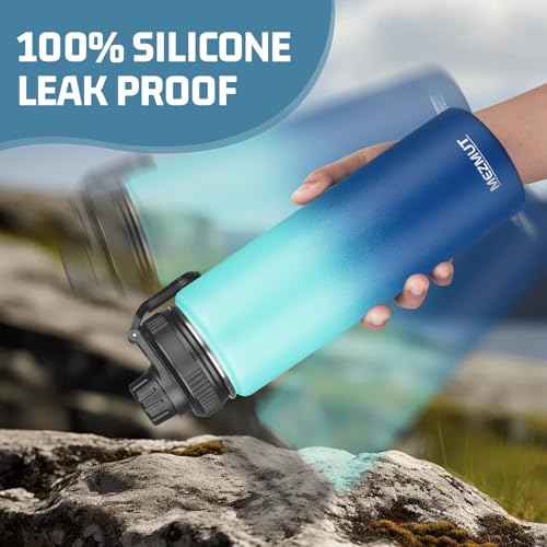 24oz Sports Insulated Water Bottle for School with 2 Lids