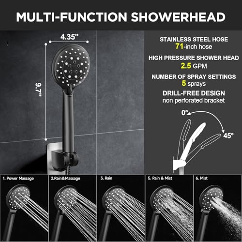 11.8" High Pressure Shower Head with Handheld