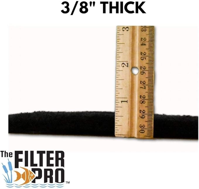 Carbon Fine Filter Media, 3/8" Thick, 12" x 12" Pads, 5 Pack, Perfect for Aquariums, Ponds or Water Gardens, Made in USA