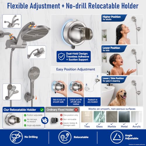 Nickel Filtered Shower Head with Handheld