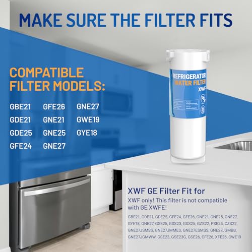 XWF (Not XWFE) Water Filter Replacement for ge XWF Water Filter, Replacement for ge WR17X30702 GBE21 GDE21 GDE25 GFE24 GFE26 GNE21 GNE25 GNE27 GNE27 GWE19 GYE18 Filter | 3pack (2 Count)