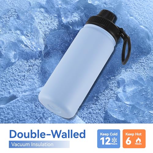 16 oz Kids Water Bottle for School Stainless Steel Double Wall Vacuum Insulated Water Bottle with Straw lids & Spout Lid (4 Count)