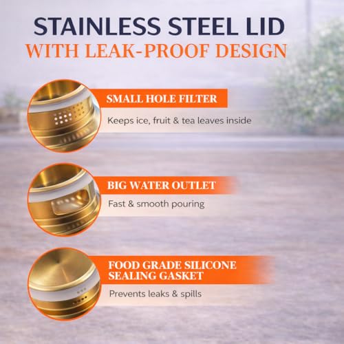 2 Pack 68oz 2L Glass Pitchers with Lids (2 Count)
