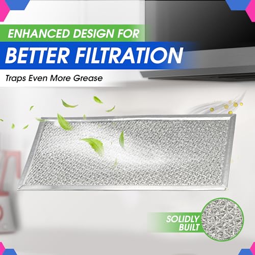 Microwave Filter 5.8"x12.9" Fits Whirlpool W10208631A Grease Filters (2 Count)