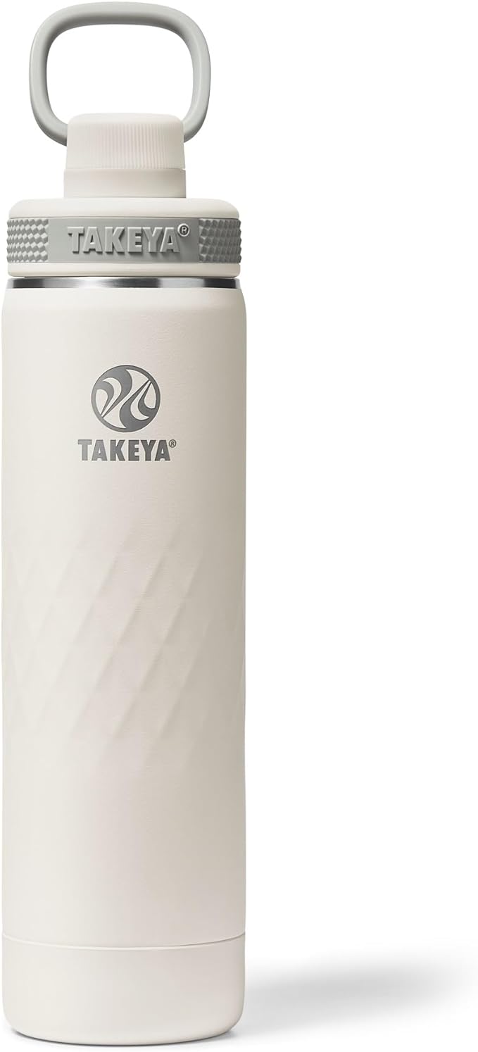 Takeya Sport 22 oz Triple-Insulated Stainless Steel Water Bottle, Spout Lid – Leakproof, Sweatproof, BPA-Free, Keeps Drinks Cold 36 Hrs, Hot 14 Hrs – Alpine