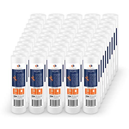 1 Micron Whole House Sediment Filter 10 x 2.5 for RO & Well Water Filters Replacement Cartridges Compatible with AP110 (50 Count)