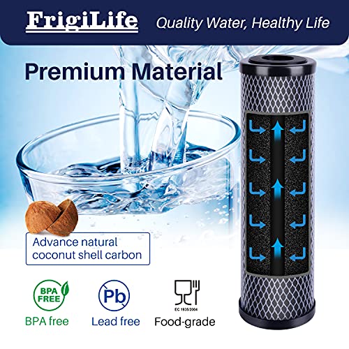 1 Micron 10" x 2.5" Whole House CTO Carbon Sedimen Water Filter Compatible DuPont WFPFC8002 (4 Count)