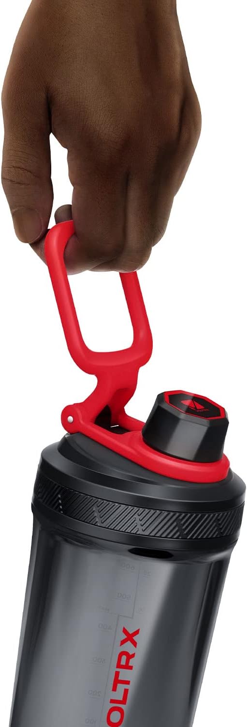 VOLTRX Shaker Bottle, Gallium USB C Rechargeable Electric Protein Shake Mixer, Shaker Cups for Protein Shakes and Meal Replacement Shakes, BPA Free, Made with Tritan, red, 27oz