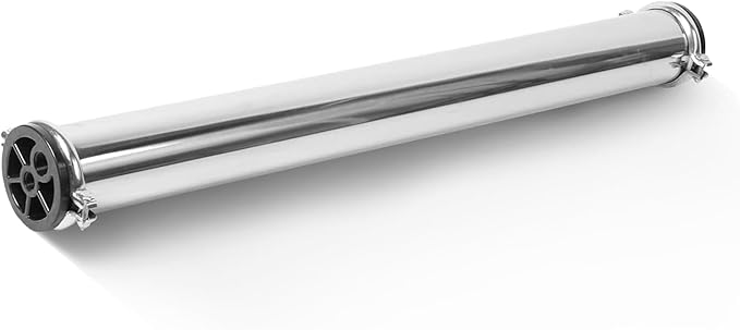 Ozmosis Premium 4" x 40" 304 Stainless Steel Membrane Housing, 300 PSI, 304 SS Pressure Vessel with 3/4" Feed and Drain Ports, 1/2" Permeate Port, Durable, Reliable Water Filtration Solution