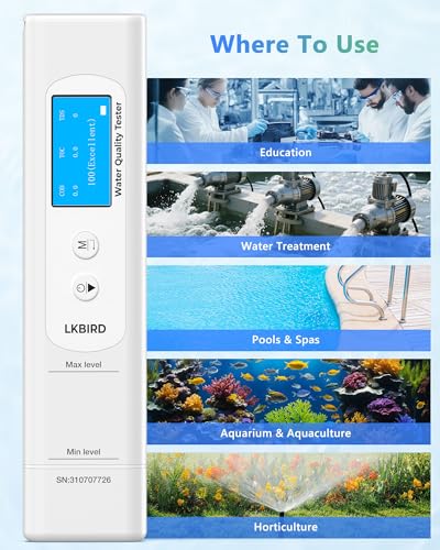 6-in-1 Smart Water Tester for Drinking Water with APP Monitoring, Digital Water Testing Kit for TDS Meter, EC, Temp, TOC, COD, UV275, Professional Water Tester for Home, Well, Tap & Outdoor