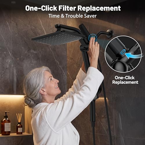 Dual Filtered Rainfall Handheld Showerhead Spray Combo with 7 Modes