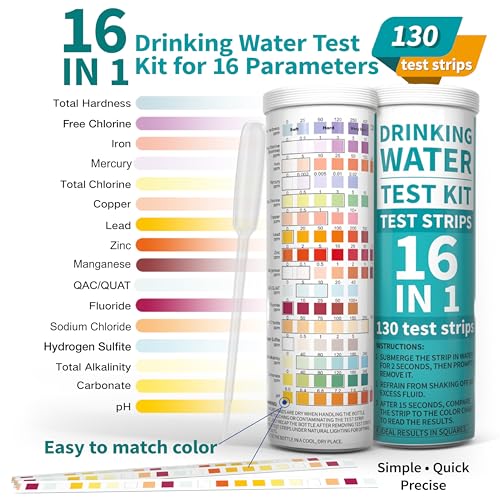 22 in 1 Drinking Water Test Kit 130 Strips (130 Count)