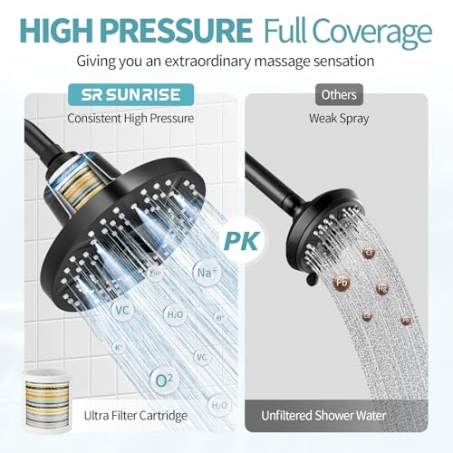 7 Inch Filtered Shower Head with High Pressure Spray