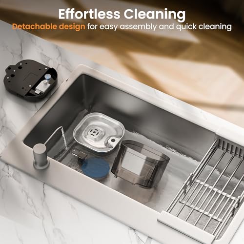 Wireless Cat Water Fountain Cordless with External Pump