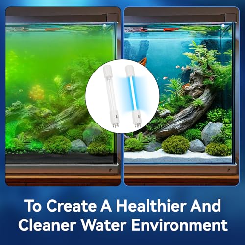 2 Pack 5W UV Bulb for Pond Filter Replacement UV Bulb Green Water Killer for COODIA 5W and Sunsun CUV (2 Count)