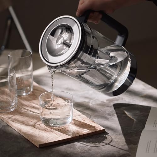 Purifier Glass & Stainless Steel Water Filter Pitcher